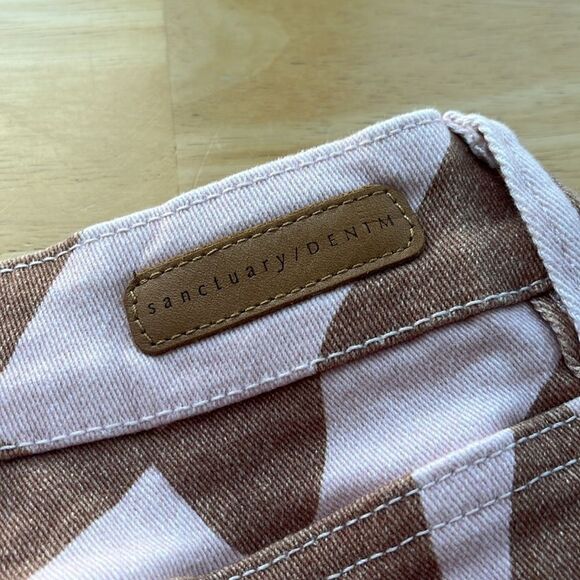 Sanctuary Pink Brown Groovy Patterned High Rise Straight W30 - Picture 3 of 5